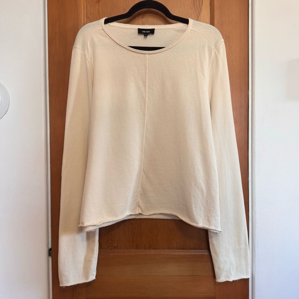 me+em center seam relaxed fit 100% cotton long sleeve top